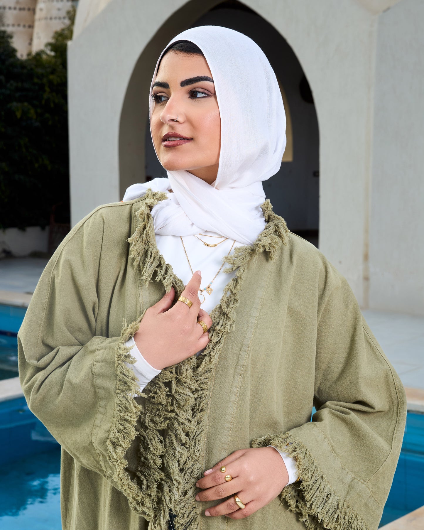 Denim cardigan in olive 🫒