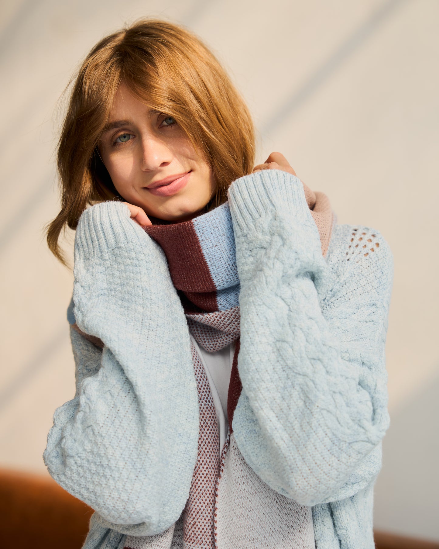 Blush & Blue Cozy Scarf