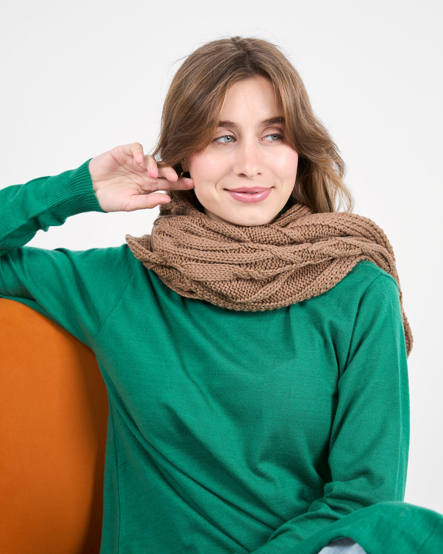 Long Basic knitted Tunic in Emerald Green