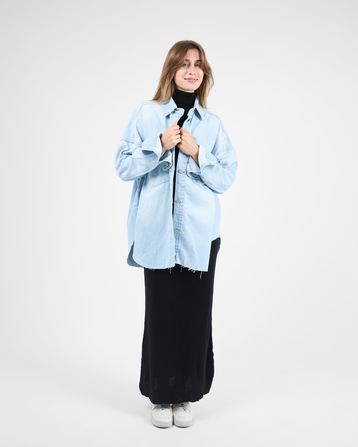 Oversized Light Blue Denim Shirt-Jacket
