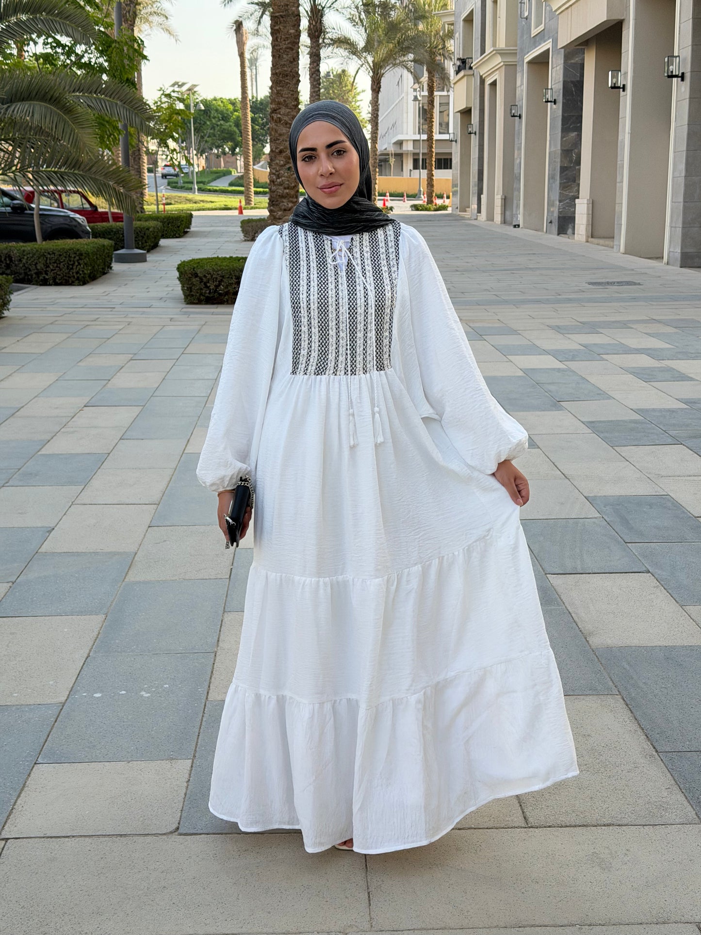 Amara Embroidered Maxi Dress In White