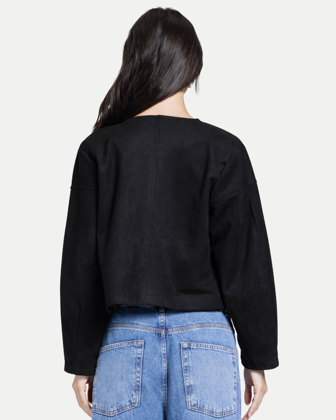 Emili suede cardigan in black
