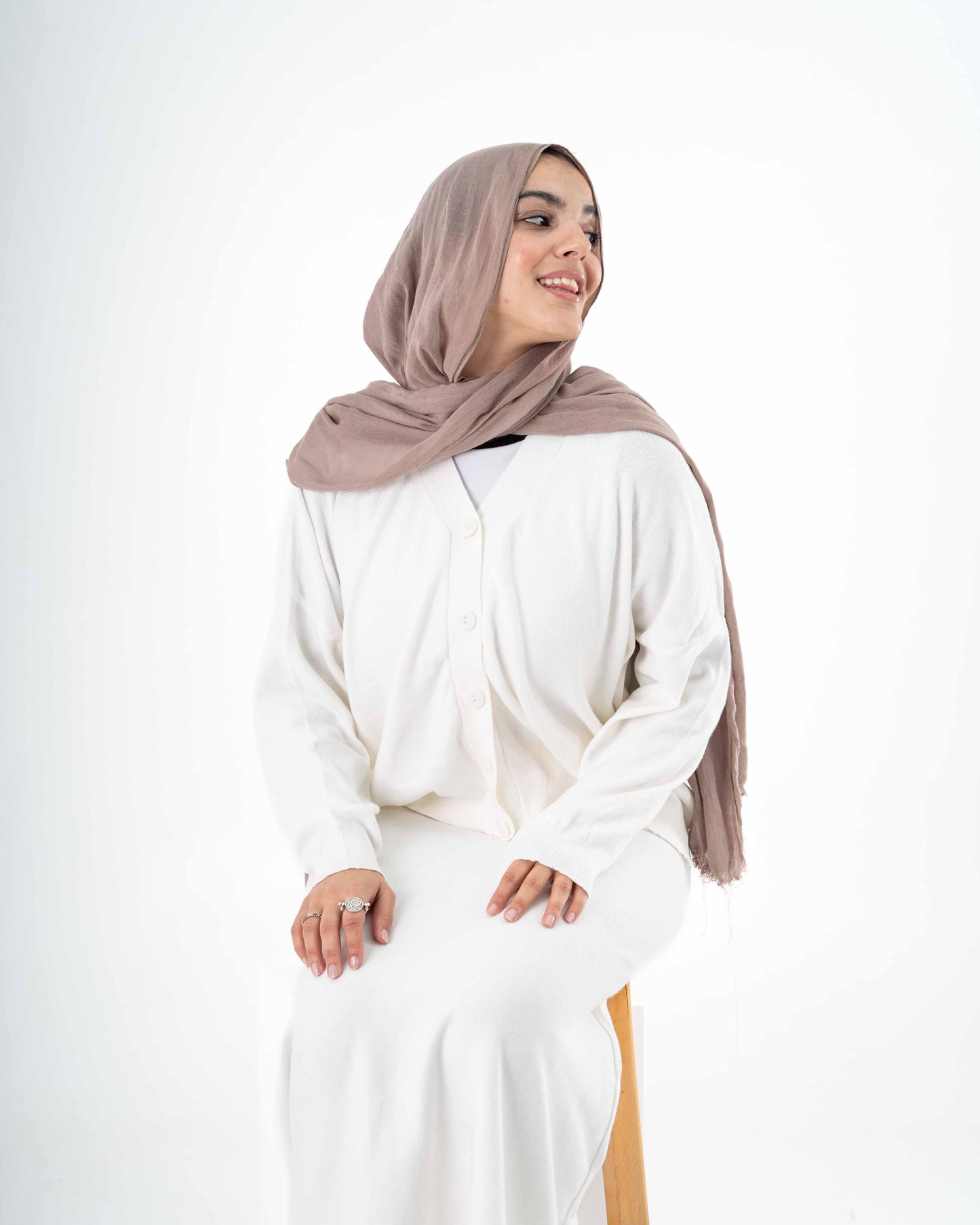 Cozy Knit Set In Offwhite