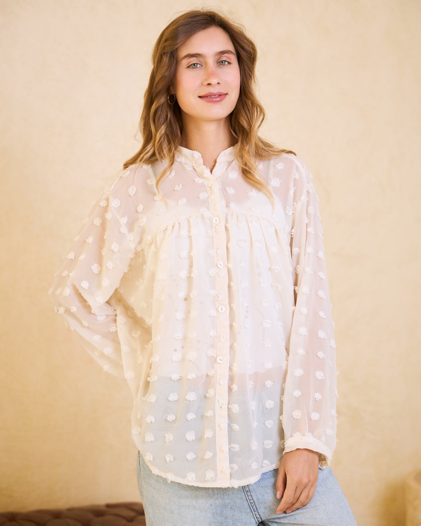Off-white Pom-Pom Chiffon Blouse