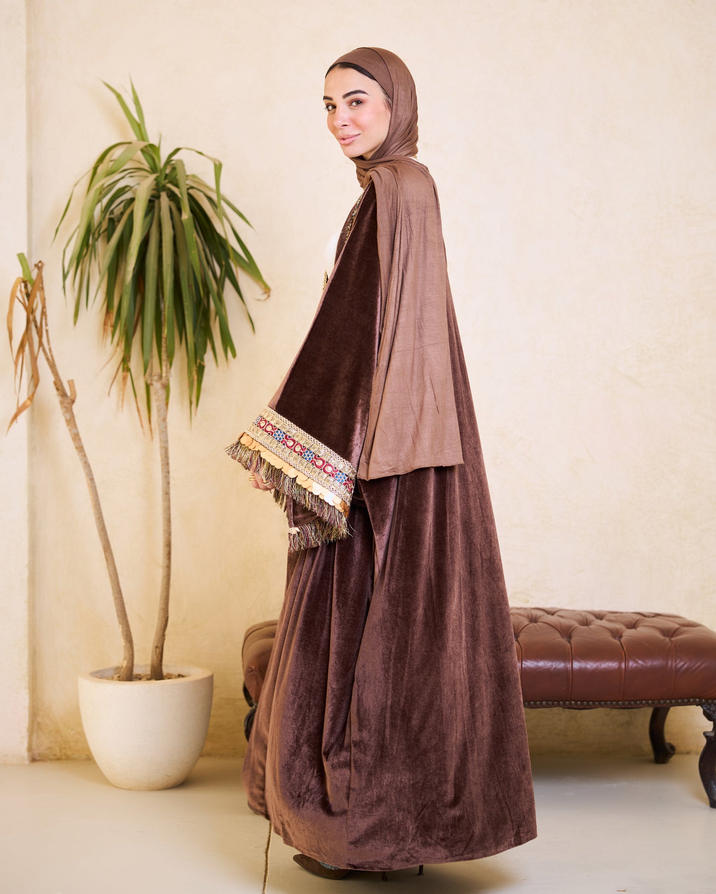 Mocha Luxe Embellished Kaftan – Ramadan Edition
