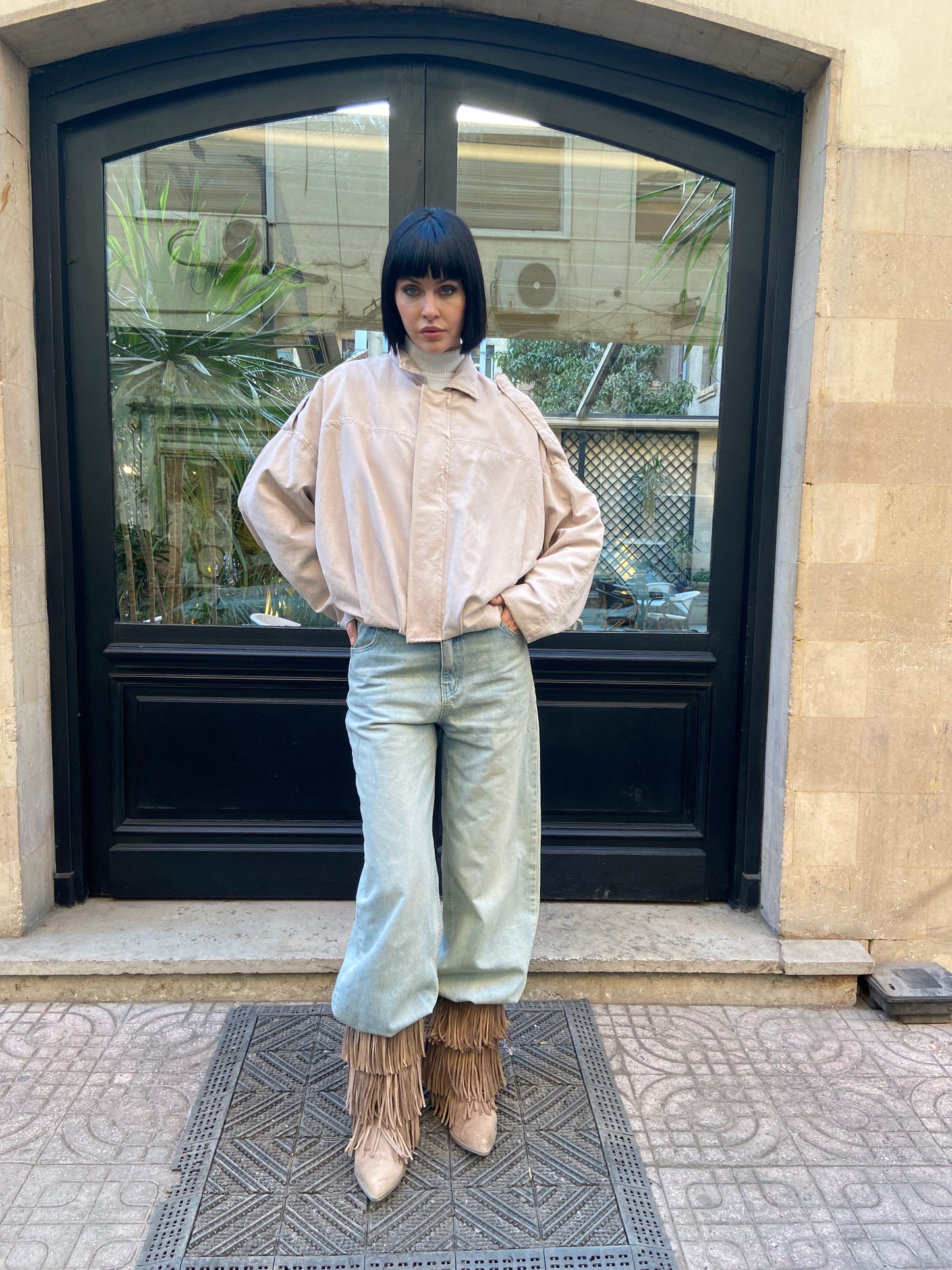 Urban Soft suede Jacket in camel