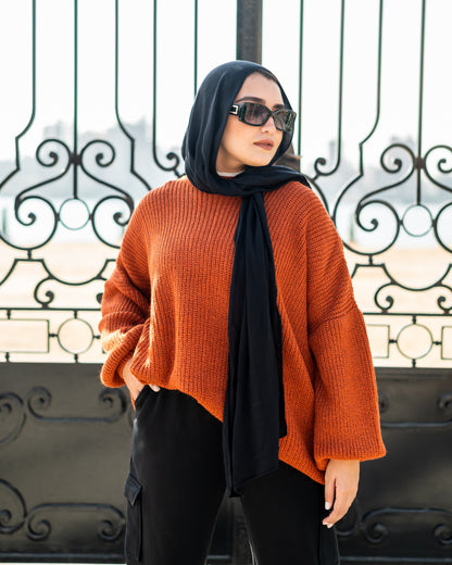 Over sized chunky sweater in camel