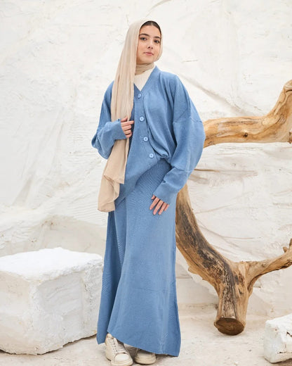 Azure Elegance Knit Set