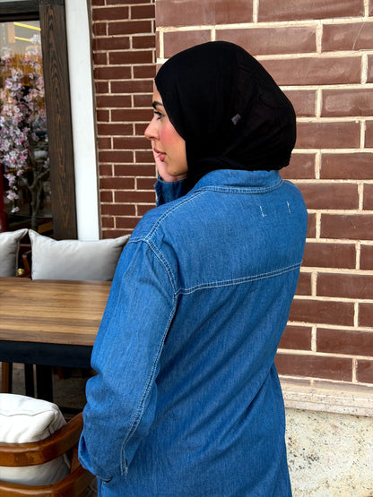 The Indigo Denim Maxi Shirt Dress
