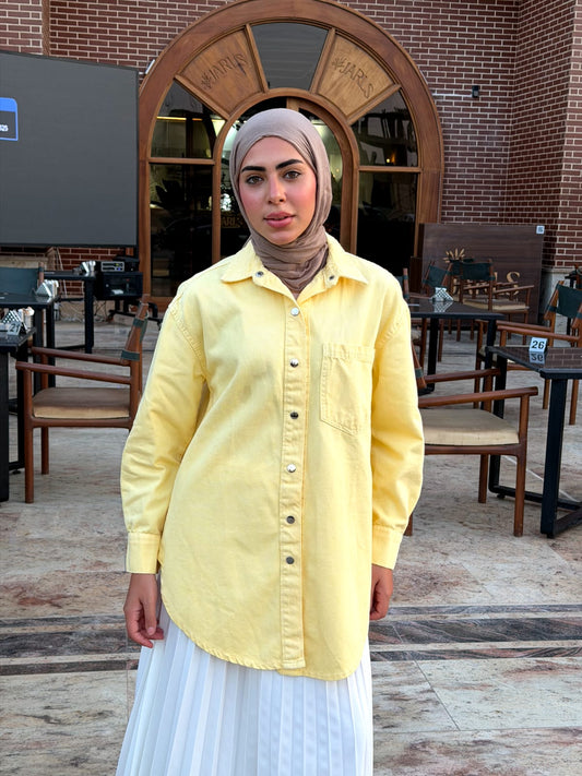 Oversized Yellow Denim Shirt/Jacket