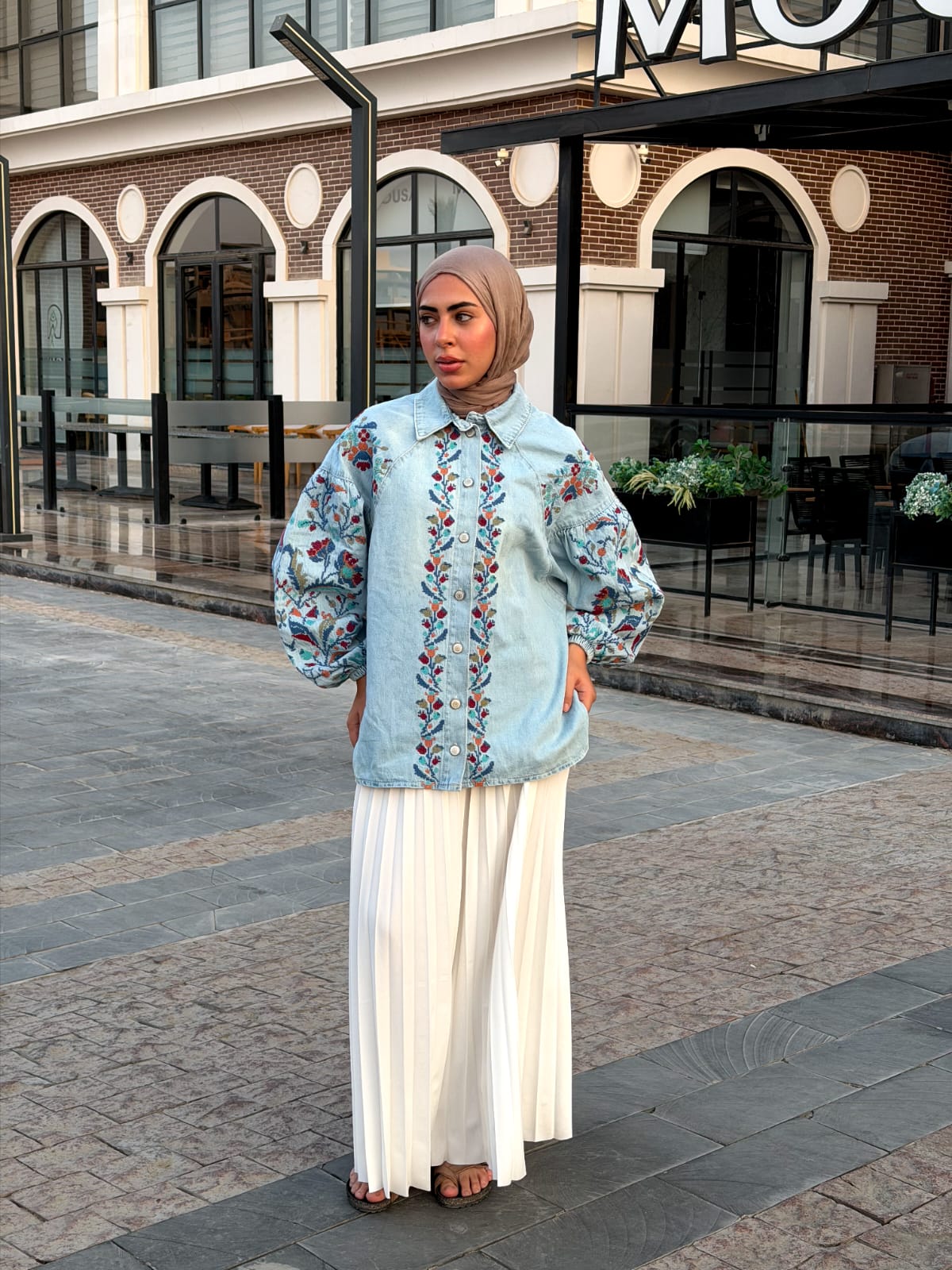 Bloom Embroidered Denim Shirt