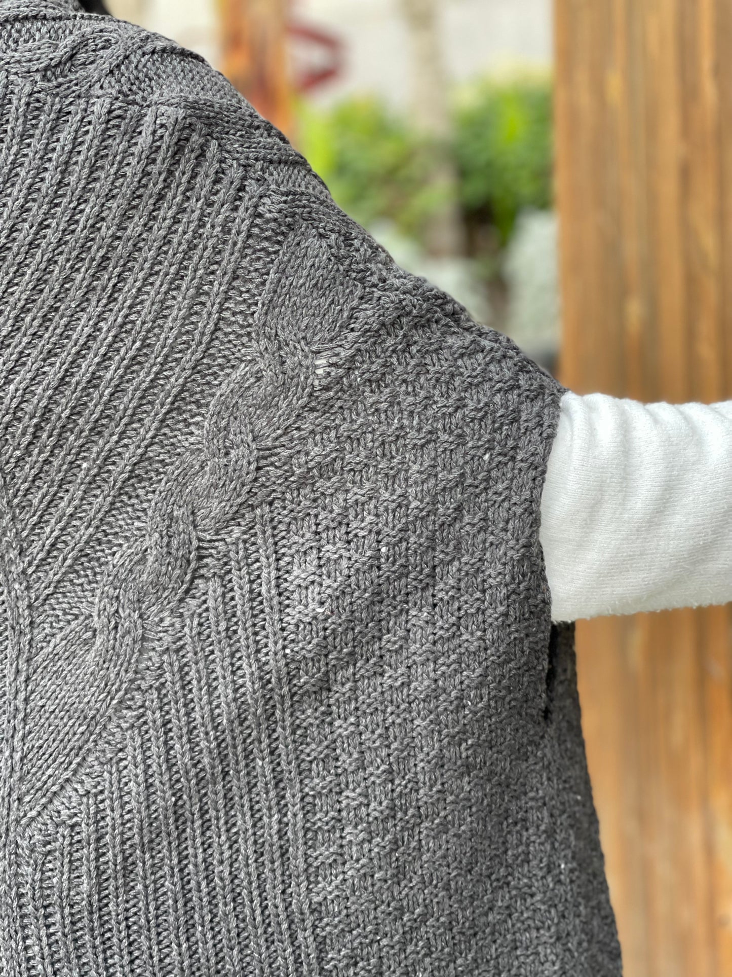 Knitted cap in dark gray