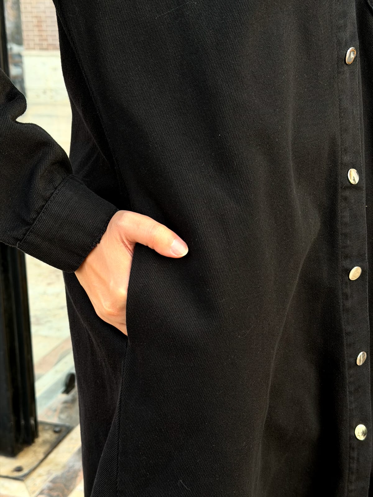 The Noir Longline Denim Overshirt