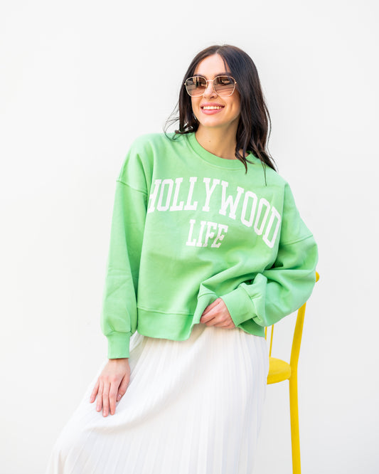 Hollywood crew neck in lime green