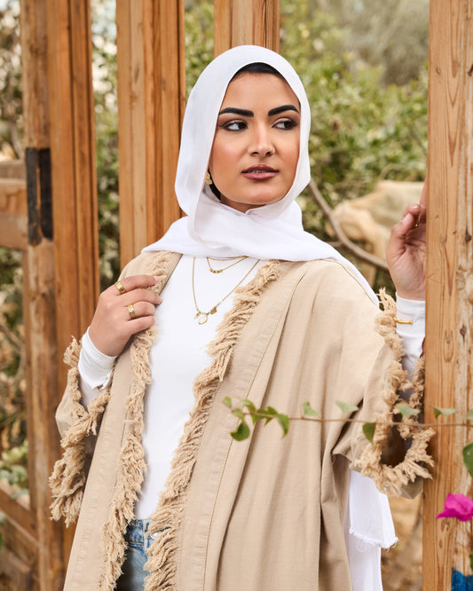 Denim cardigan in bieg