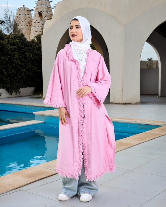 Denim cardigan in pink