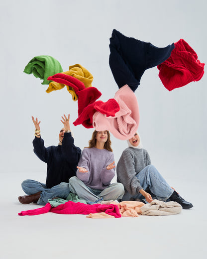 Oversized Chunky Knit Heavy  Sweater in Grey