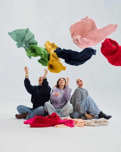 Oversized Chunky Knit Heavy  Sweater in Grey