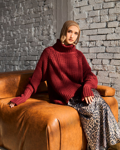 Everyday cozy sweater in Burgundy