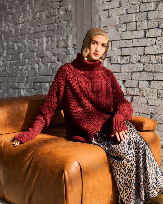 Everyday cozy sweater in Burgundy