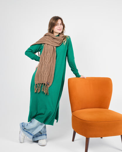 Long Basic knitted Tunic in Emerald Green