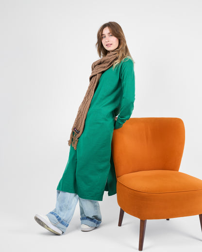 Long Basic knitted Tunic in Emerald Green