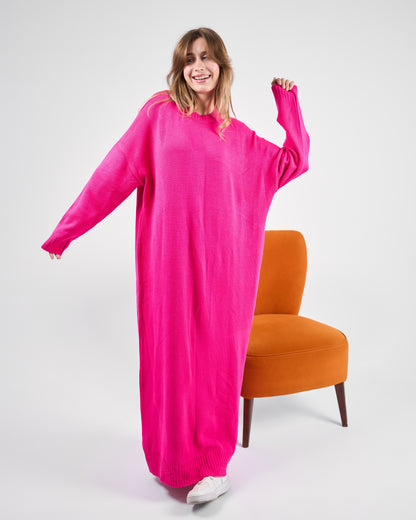 Long Hot Pink Knit Maxi Dress – PrudeStyle