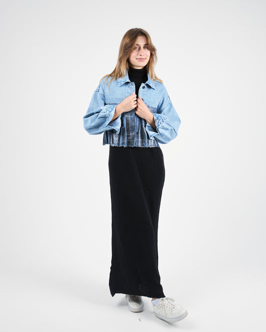 Light-Wash Blue Denim Jacket