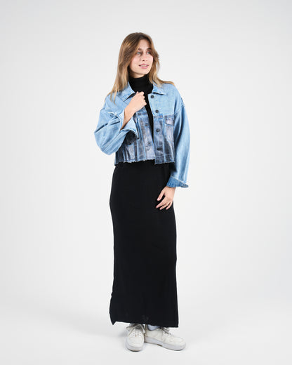 Light-Wash Blue Denim Jacket