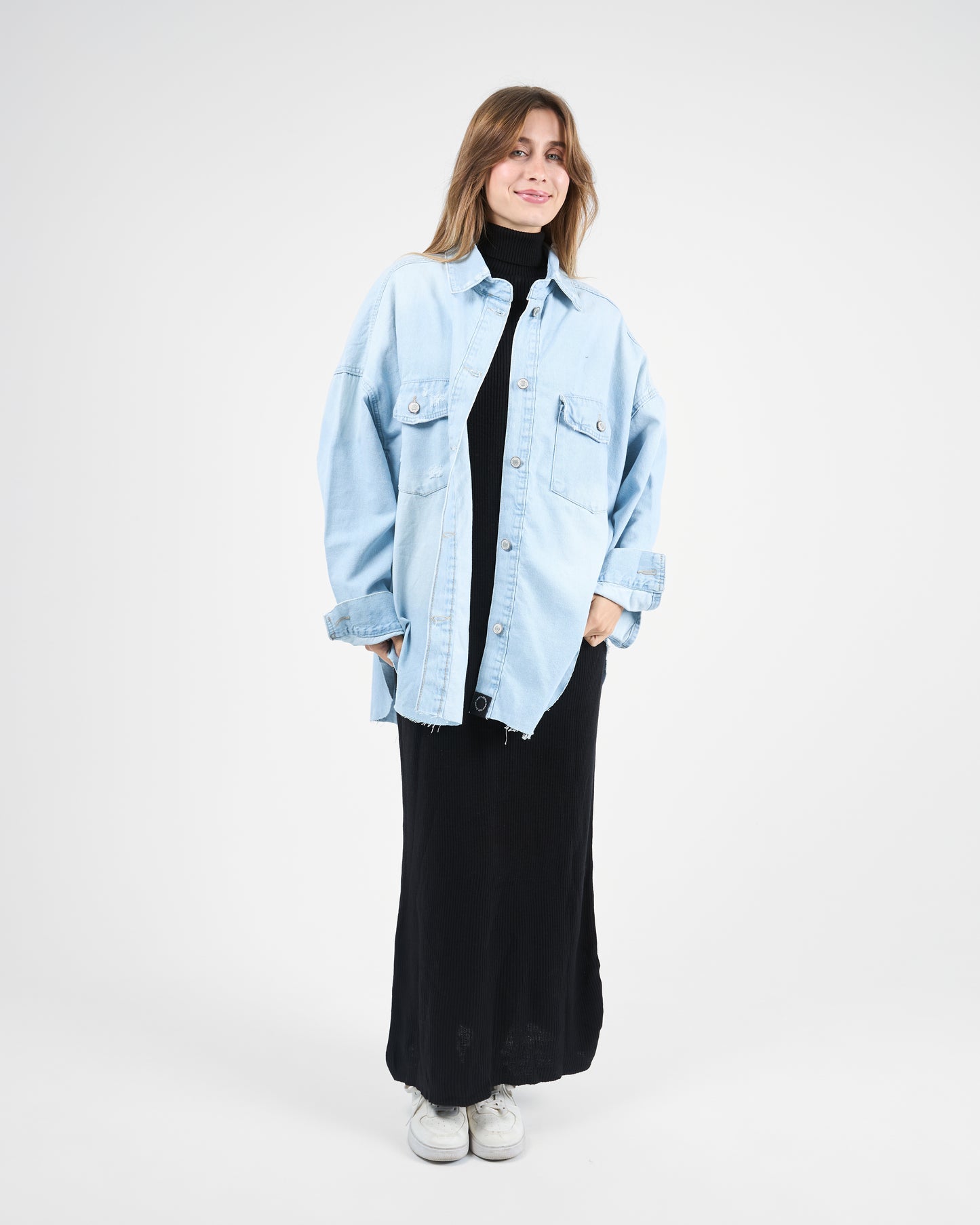 Oversized Light Blue Denim Shirt-Jacket
