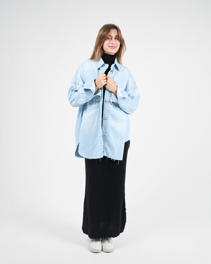 Oversized Light Blue Denim Shirt-Jacket