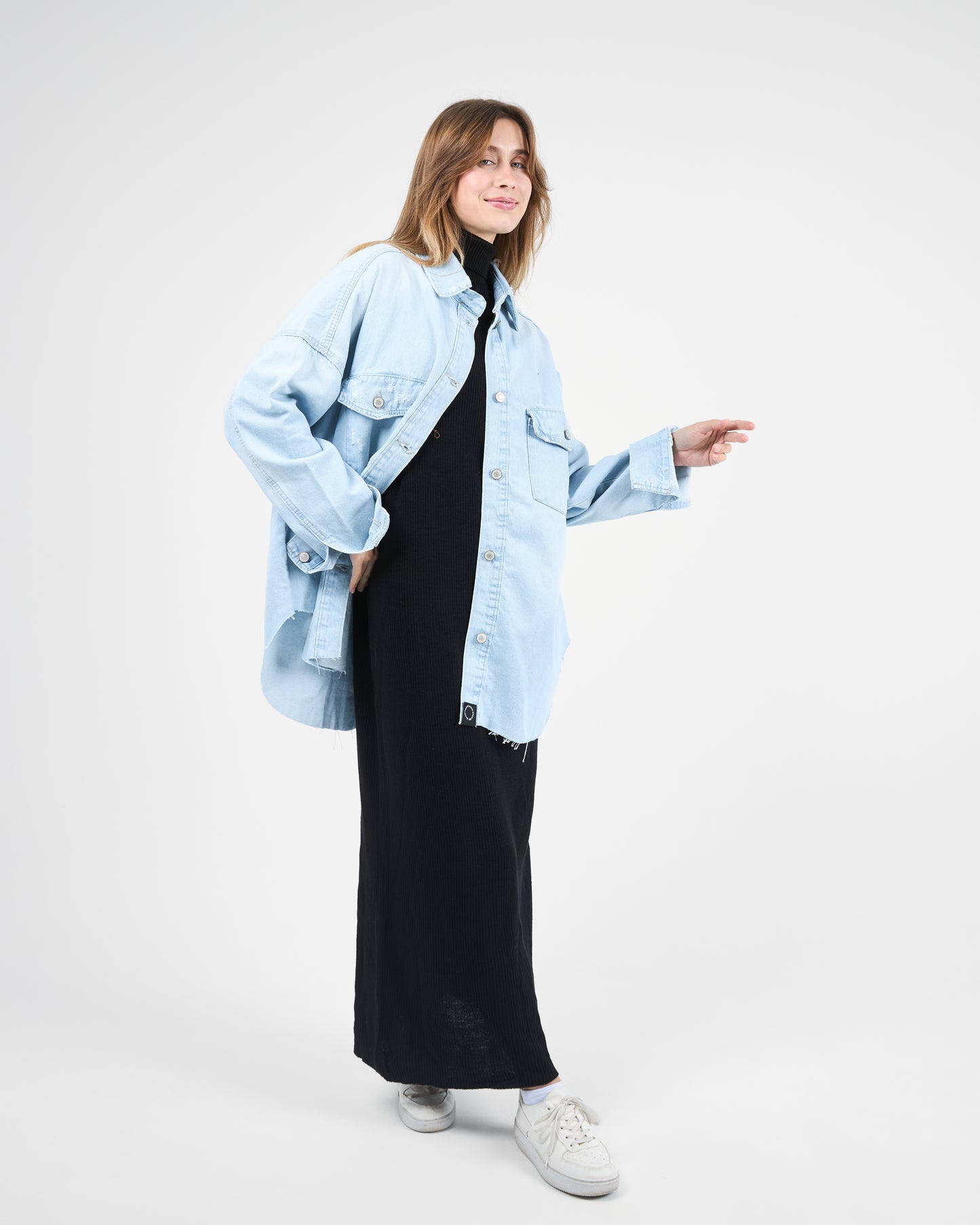 Oversized Light Blue Denim Shirt-Jacket
