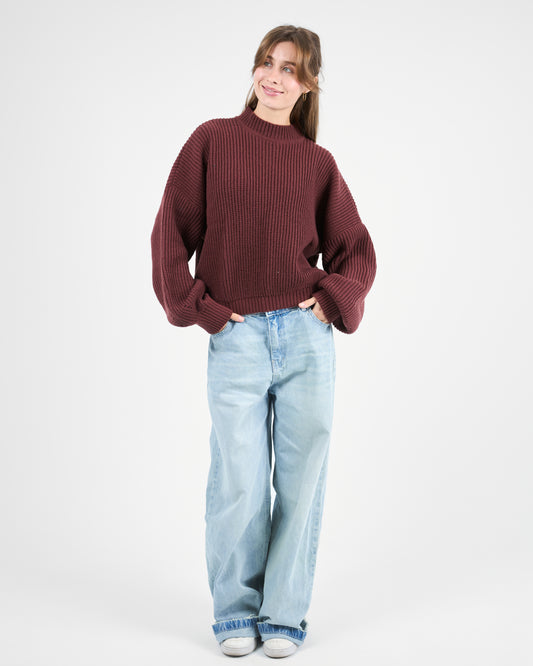 Maroon Textured Sweater