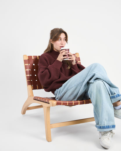 Maroon Textured Sweater