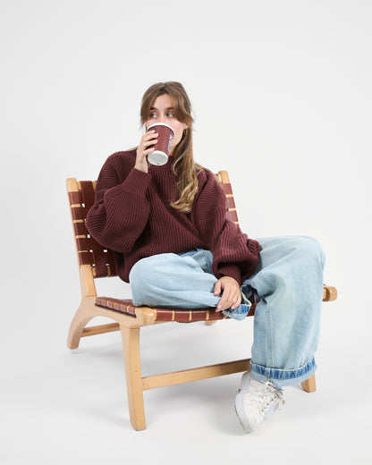 Maroon Textured Sweater