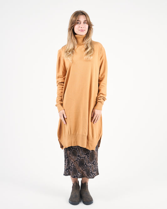 Mustard Oversized Turtleneck Sweater Tunic