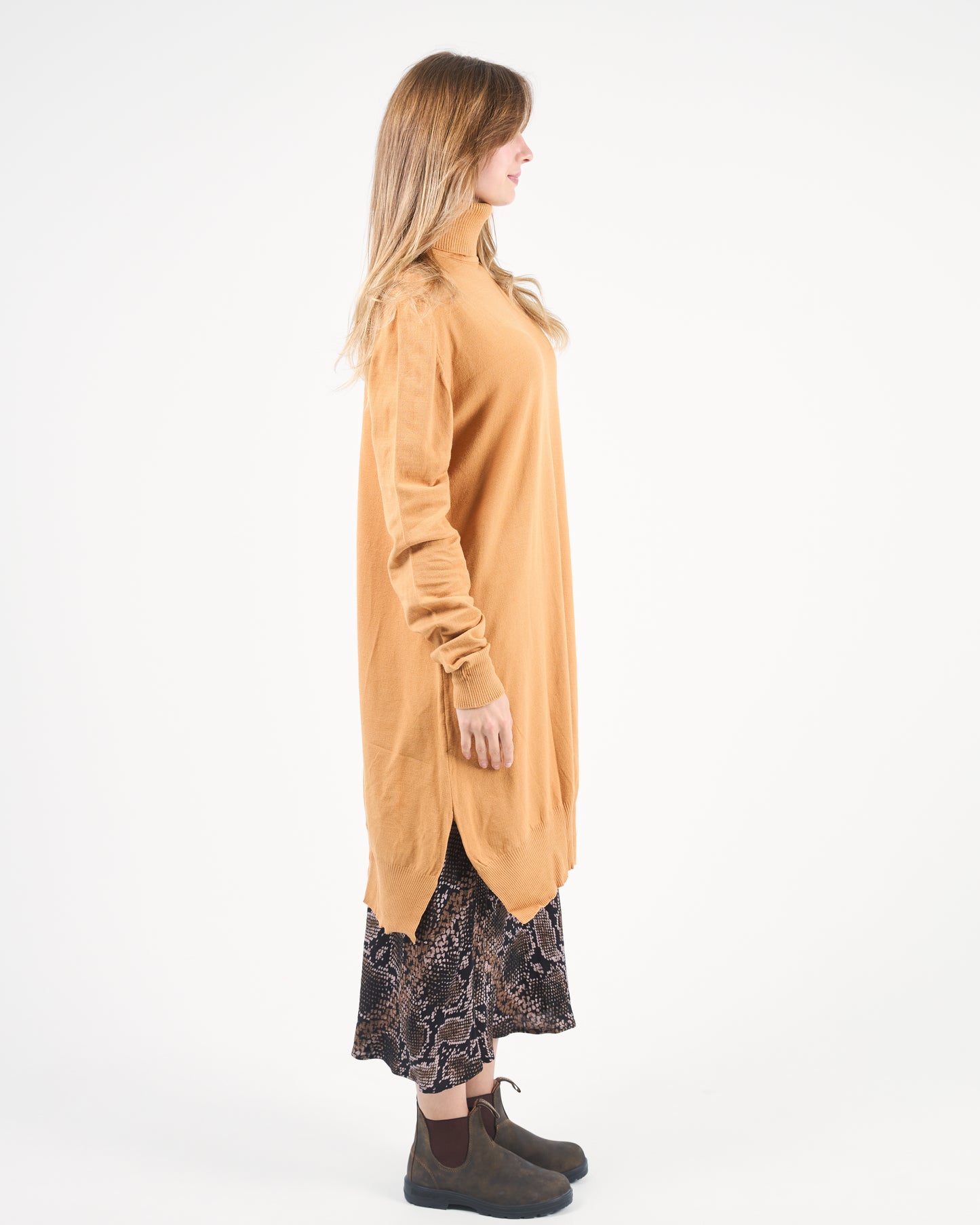 Mustard Oversized Turtleneck Sweater Tunic
