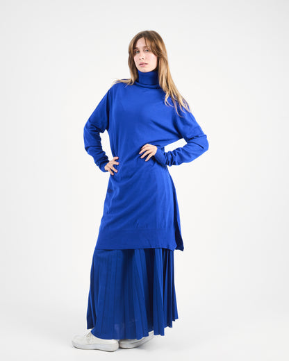 Royal Blue Oversized Turtleneck Sweater Tunic