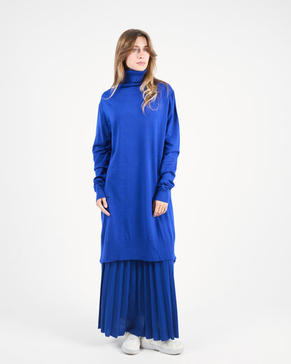 Royal Blue Oversized Turtleneck Sweater Tunic