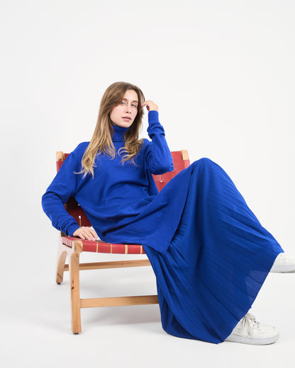 Royal Blue Oversized Turtleneck Sweater Tunic