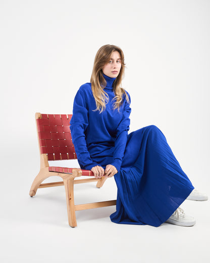 Royal Blue Oversized Turtleneck Sweater Tunic