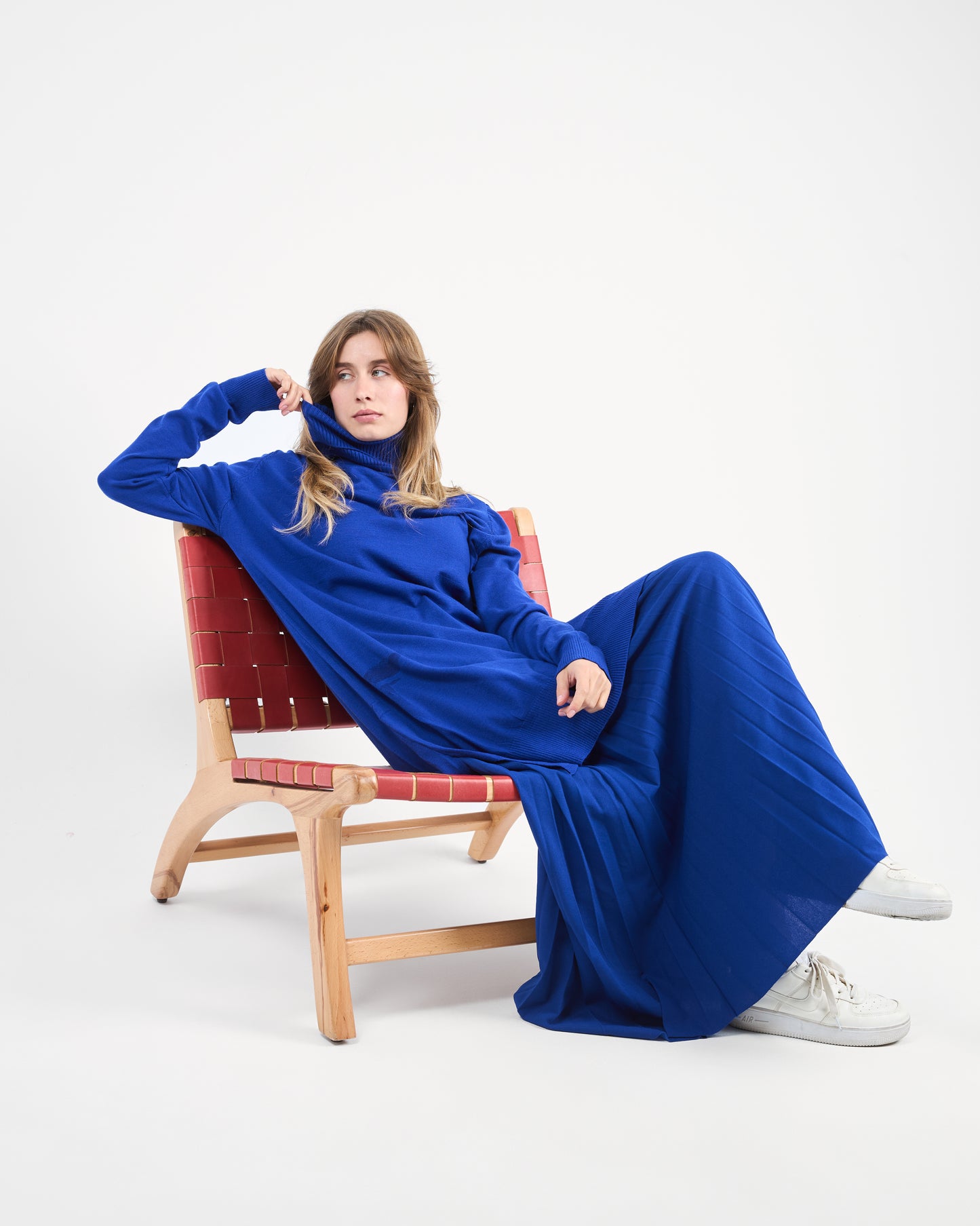 Royal Blue Oversized Turtleneck Sweater Tunic