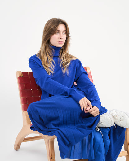 Royal Blue Oversized Turtleneck Sweater Tunic