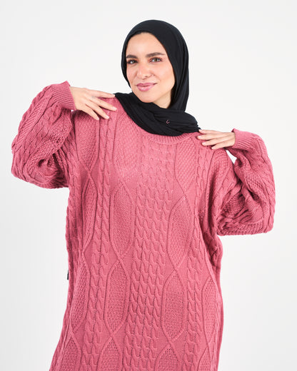 Blossom Pink Longline Knit Dress