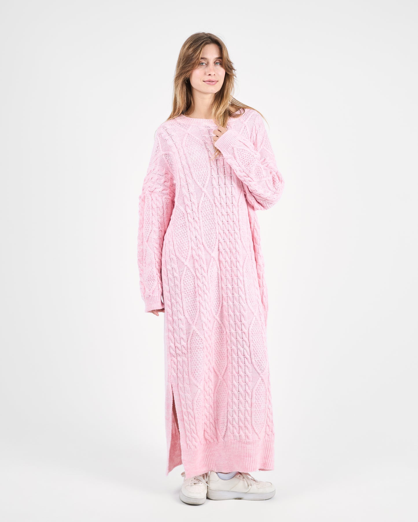 Pastel Rose Longline Knit Dress
