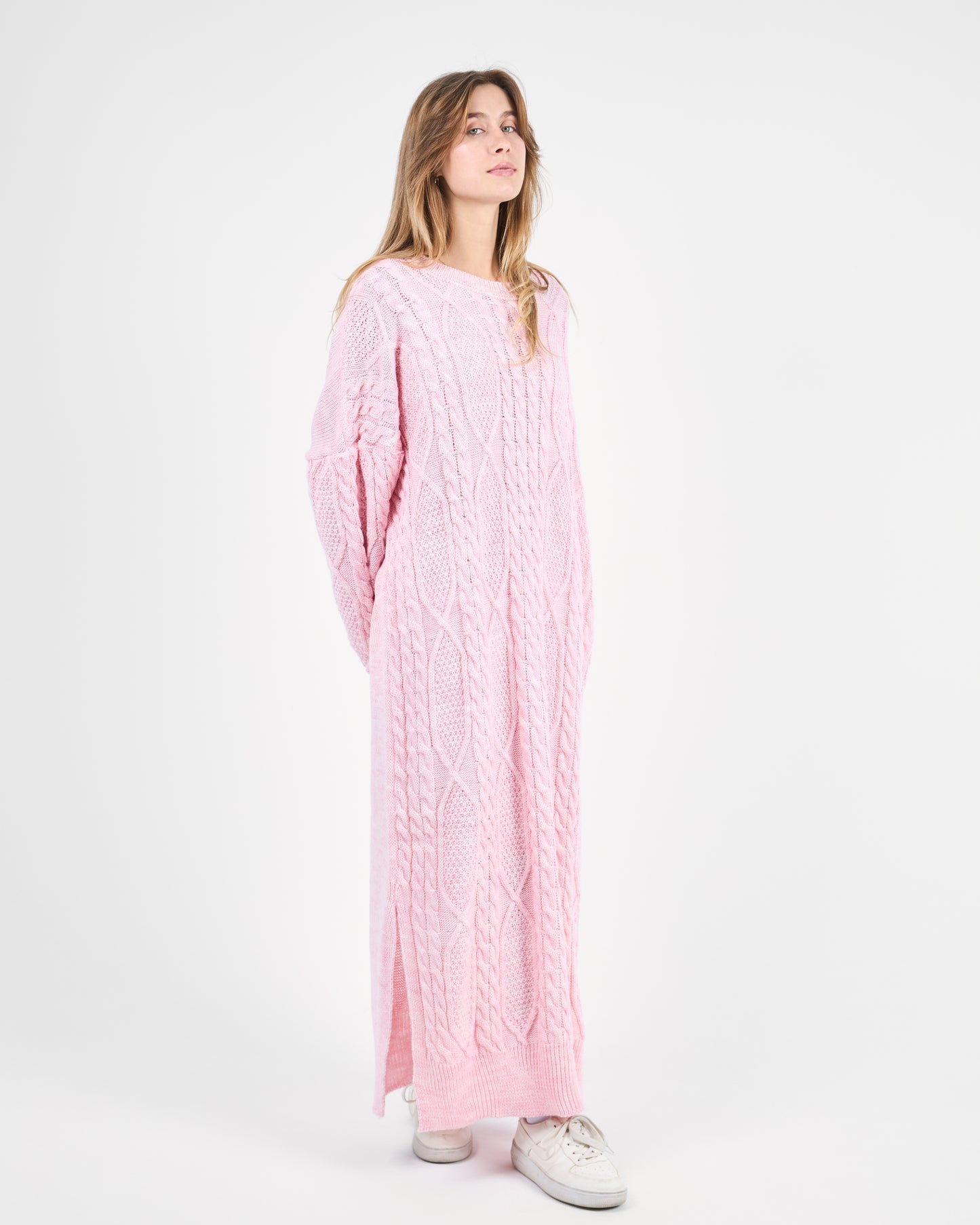 Pastel Rose Longline Knit Dress