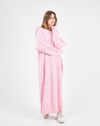 Pastel Rose Longline Knit Dress