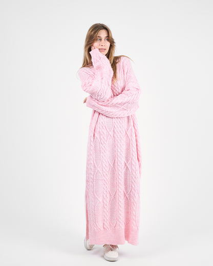 Pastel Rose Longline Knit Dress