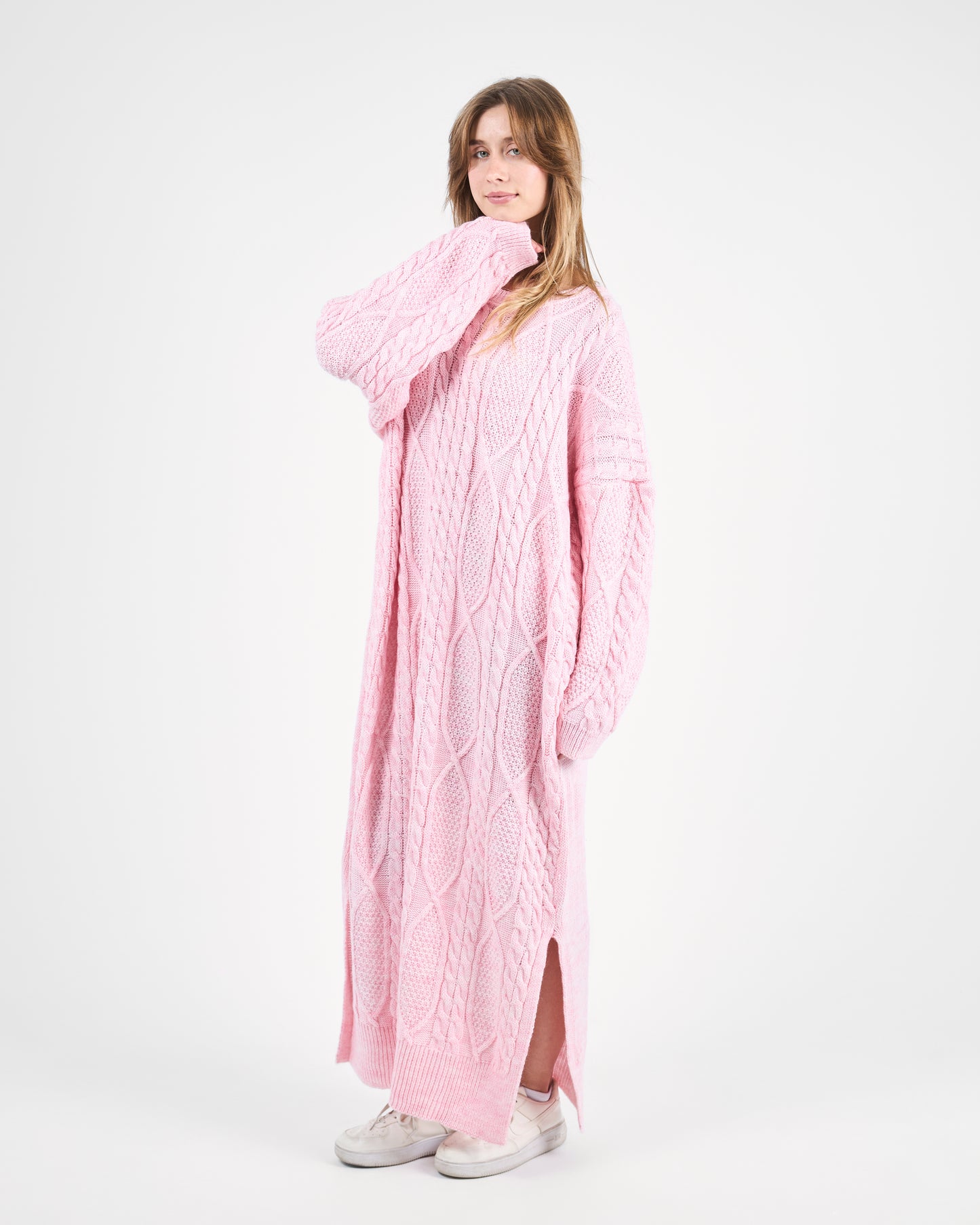 Pastel Rose Longline Knit Dress