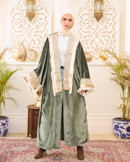 Royal Mint Green Embellished Kaftan – Ramadan Edition